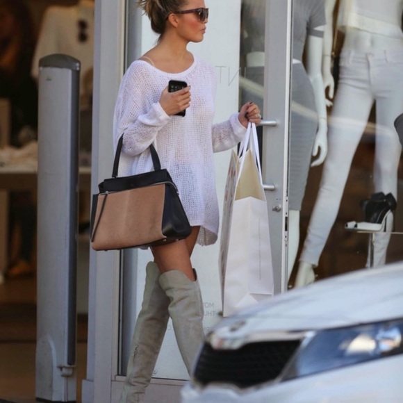 Chloe Suede Textured-Leather Over-The-Knee Boots - Picture 1 of 7